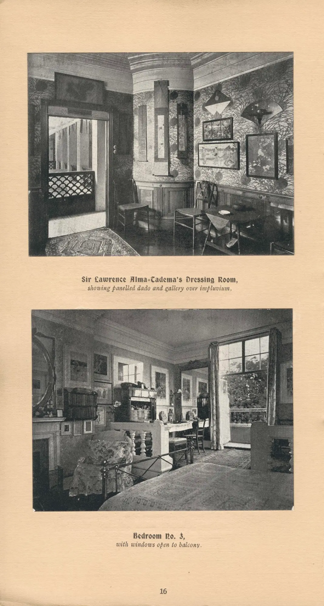 Sir Lawrence Alma-Tadema's Dressing Room and Bedroom No. 3